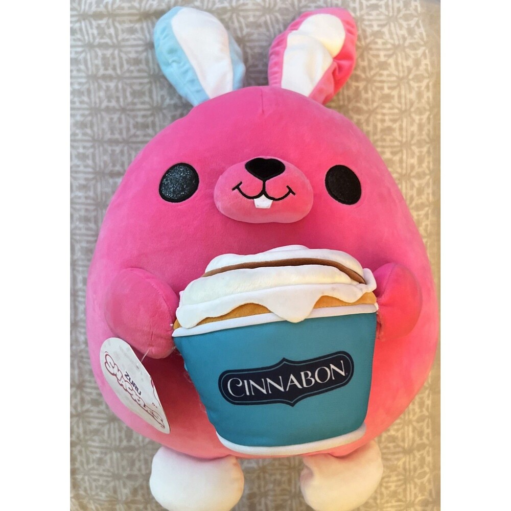 Snackles Cinnabon Bunny Britney Super Sized 14 In Plush  By ZURU Pink Rabbit